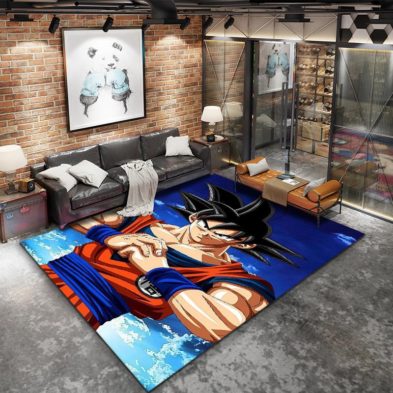 Cute Cartoon Son Goku Carpet Rug For Living Room Bedroom Home Sofa Decoration,kids Play Nonslip Floor Mat