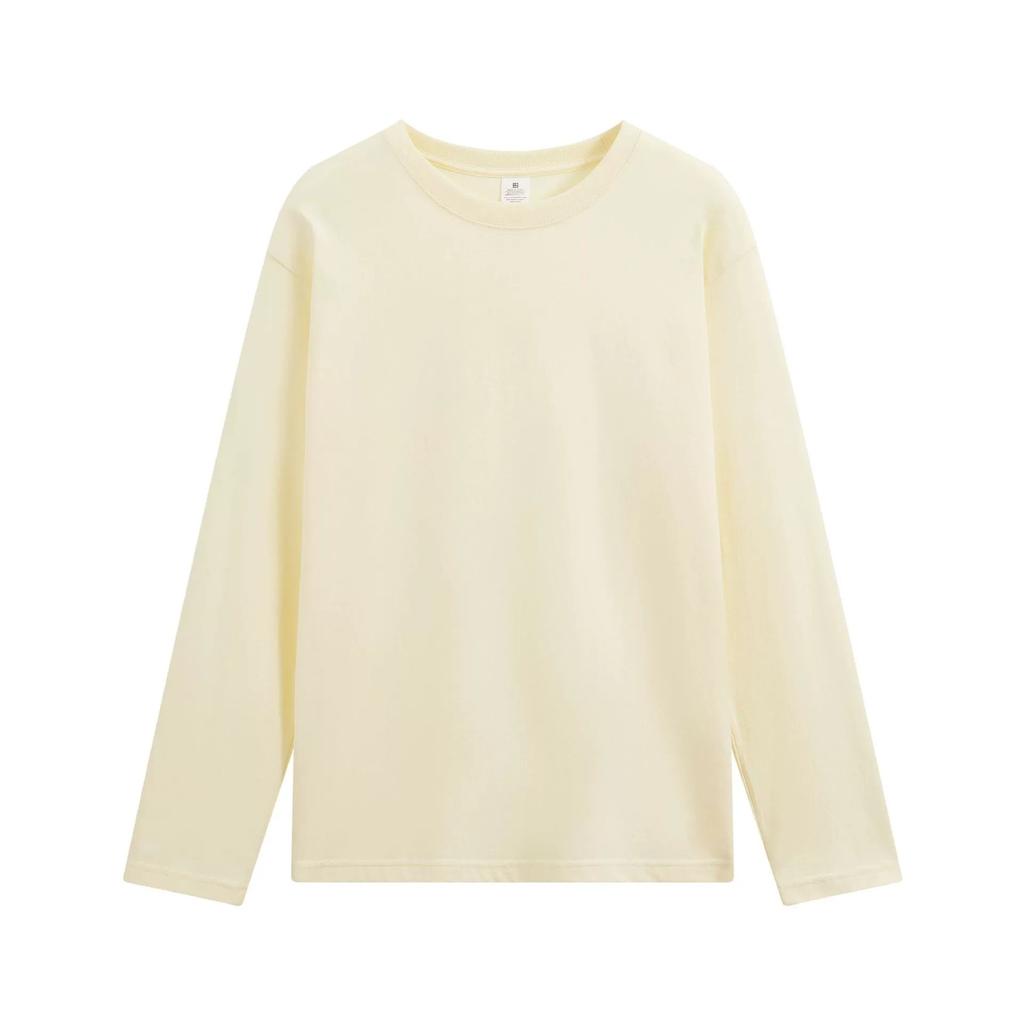 Модная мужская футболка премиум-бренда 220 г, однотонная, с длинным рукавом, свободного кроя, унисекс, роскошная, расслабленного кроя, универсальный базовый слой, худи