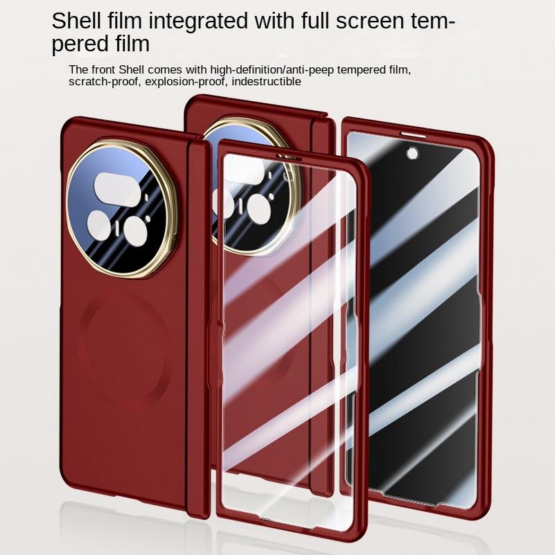 Built-in Magsafe Magnetic With Tempered Glass Film Protect Case For Honor Magic V5 Hinge Protection Cover