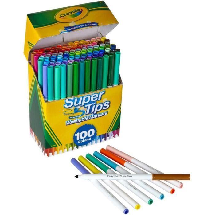 Feutres - Crayola - 100 pièces - Super-pointe - Multicolore - Pour enfants à partir de 3 ans