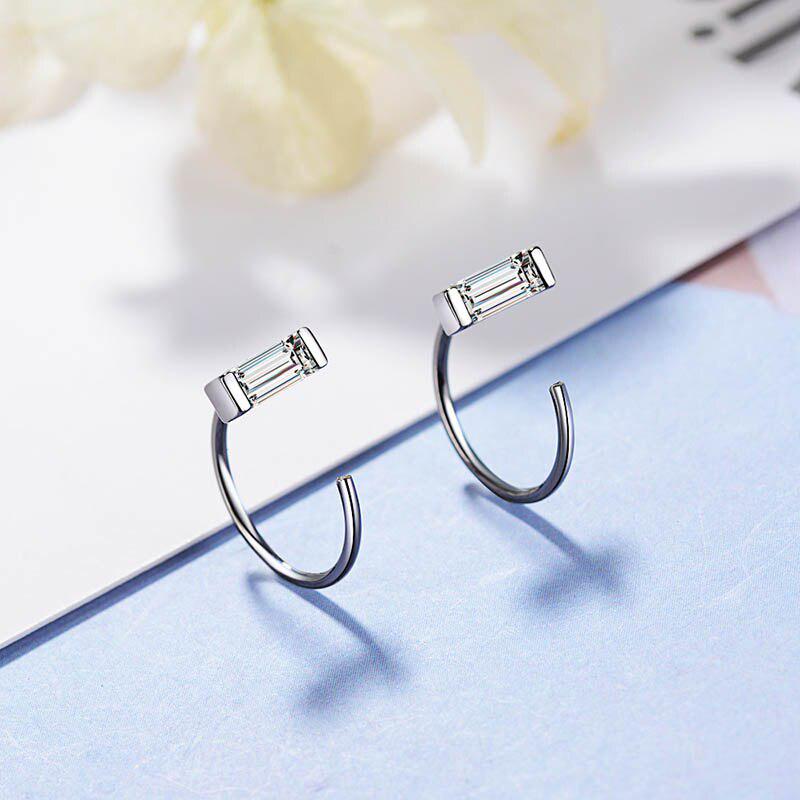 Женские серьги с прямоугольным, драгоценным камнем - Обсидиан