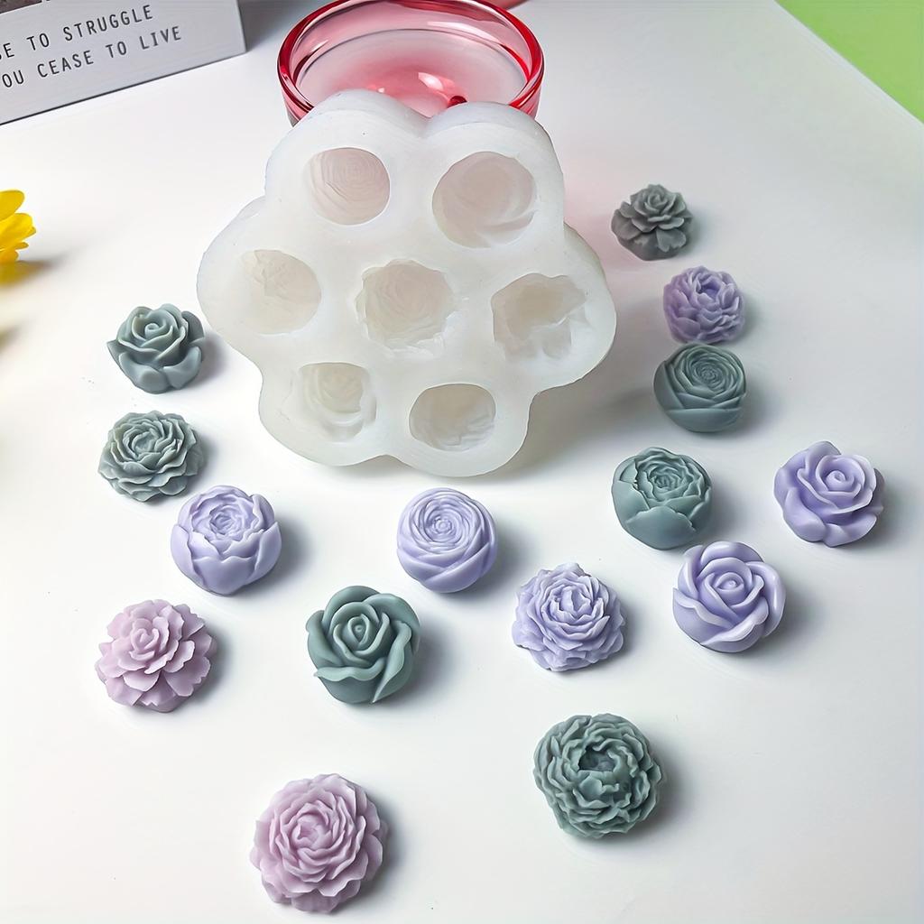 Flower Silicone Mold, Peony Rose Candle Silicone Mold, Aromatic Plaster Mold, Soap Silicone Mold