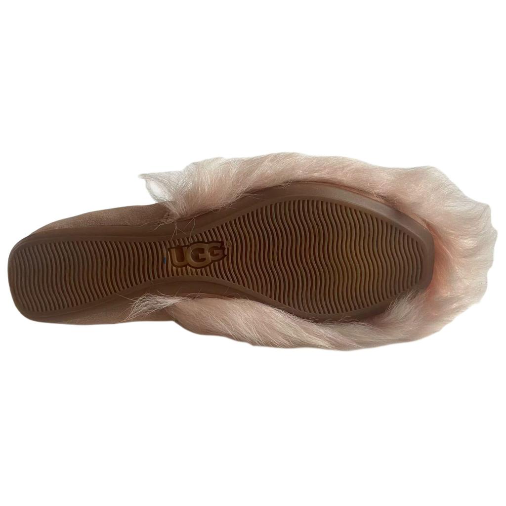 UGG Jeanie Fluff Flat Замшевые Мокасины Удобная Повседневная Обувь Женские Лоферы Розовые 1097554-AMB