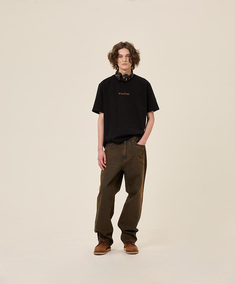 NUUKFITTER Color Dyeing Wide Jeans [Brown]