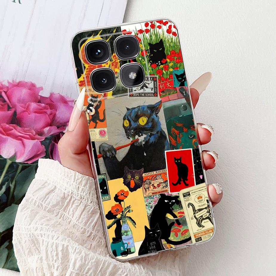 For Xiaomi Mi 14T Pro Case Cute Cat Fashion Painted Cover Soft Silicone Phone Case For Xiaomi 14T Pro Mi14T 5G Back Cover Bumper