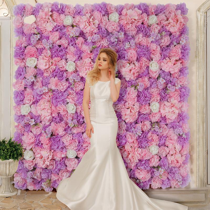 3D настенная панель с цветами 15,7*15,7 дюйма, искусственный цветок, настенный фон, шелковый коврик с розой для домашней вечеринки, свадебного декора, фон