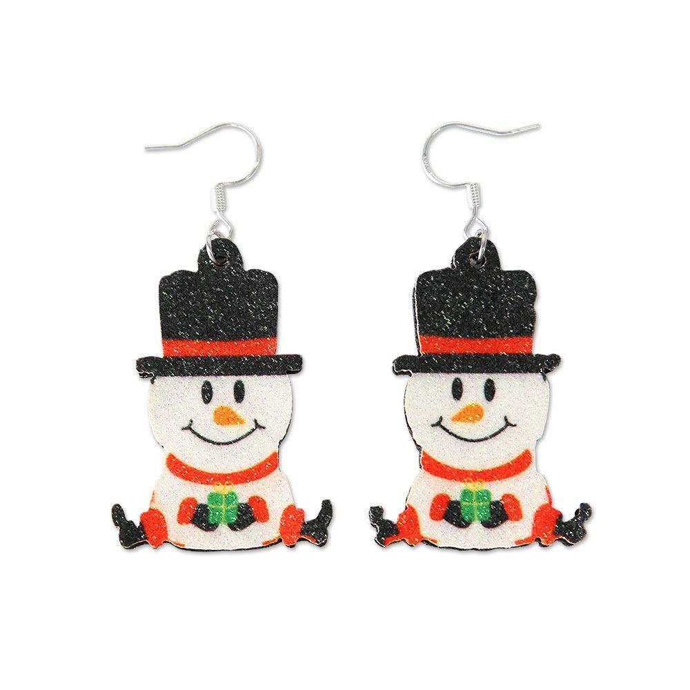 1Pair Handmade Sew Santa Claus Earrings Christmas Tree Xmas Eardrop Christmas Earring Party