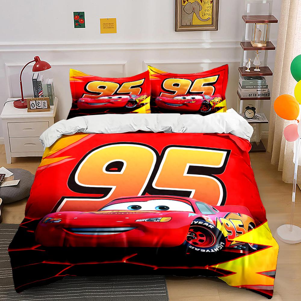 Red Racing Car Theme Bedding Set Bedding set (1 duvet cover, 2 pillowcases, duvet not included)