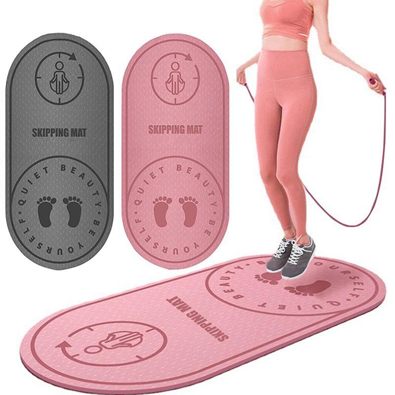 Skipping Rope Mat Anti-Noise Jump Rope Mat Exercise Nonslip Shock Absorption Yoga Mat Tpe Skipping Mat Fitness Yoga Pad