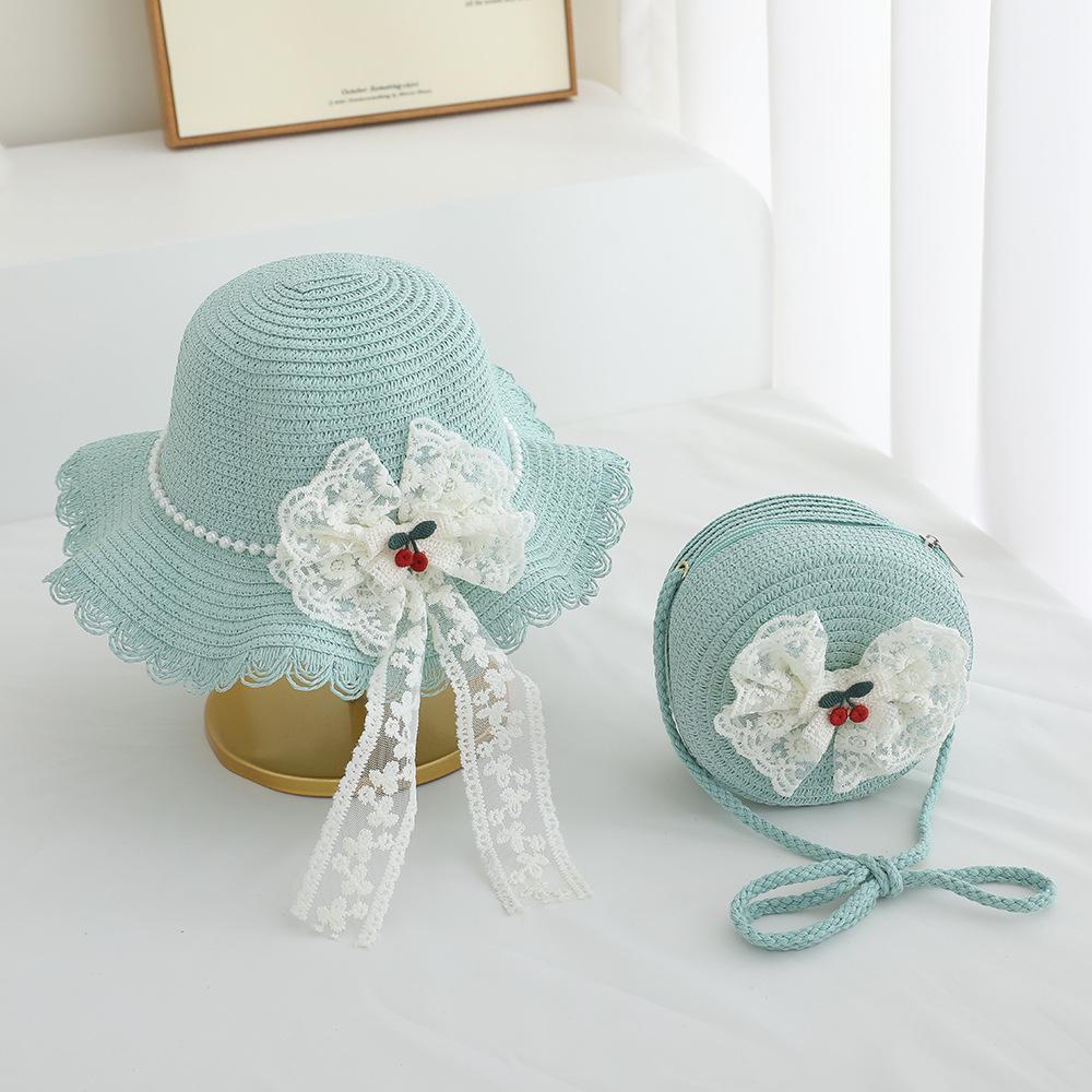 Summer Children's Sun Protection Beach Straw Hat Princess Girl's Vacation Woven Sun Hat