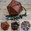 Game Storage Pouch Maze Themed Leather Drawstring Pouch Board Game Leather D20 Dice Bag Coin Purse