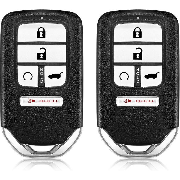2 Keylessbest Replacement for 2017 2018 2019 2020 Honda Pilot CR-V EX-L Elite Touring Key Fob Remote Control KR5V2X V44 5 Buttons 433MHz
