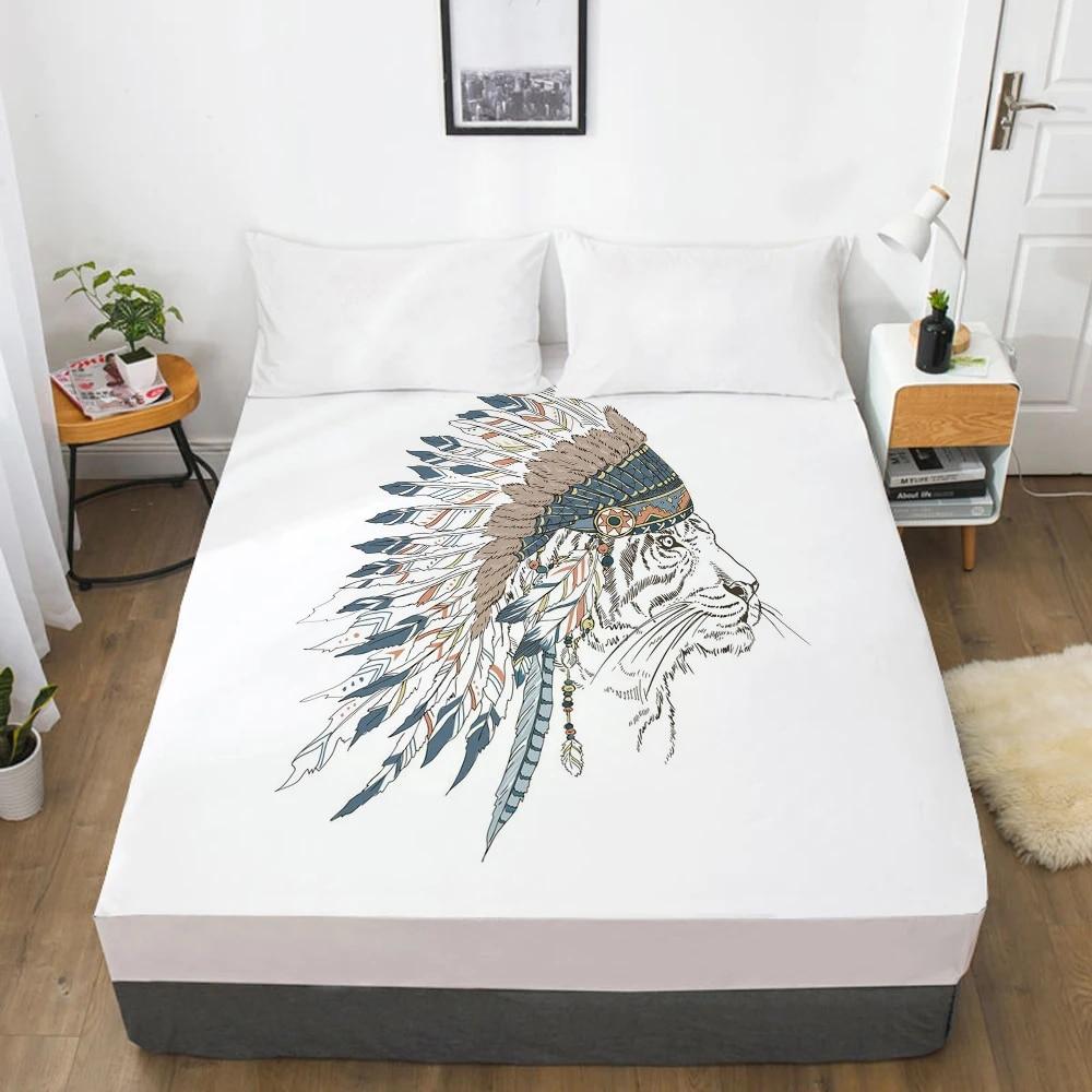 Простыни на заказ, наматрасник с резинкой, 3D простыня, постельное белье 135x200, 90x200, простыня, постельное белье, богемный слон