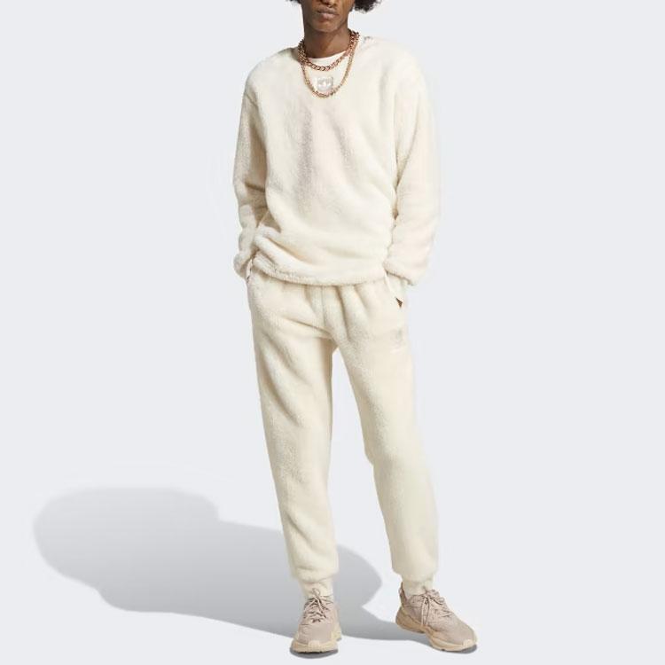 adidas Оригинальные джоггеры Essentials+ из пушистого флиса Мужские джоггеры Белые HR2954