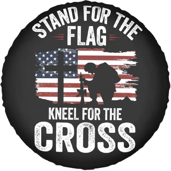 Spare Tire Cover Weatherproof Sun Protection Wheel Tire Cover Universal Fit Trailers RV SUV Truck Camper Travel With US American Flag (15" For Tire