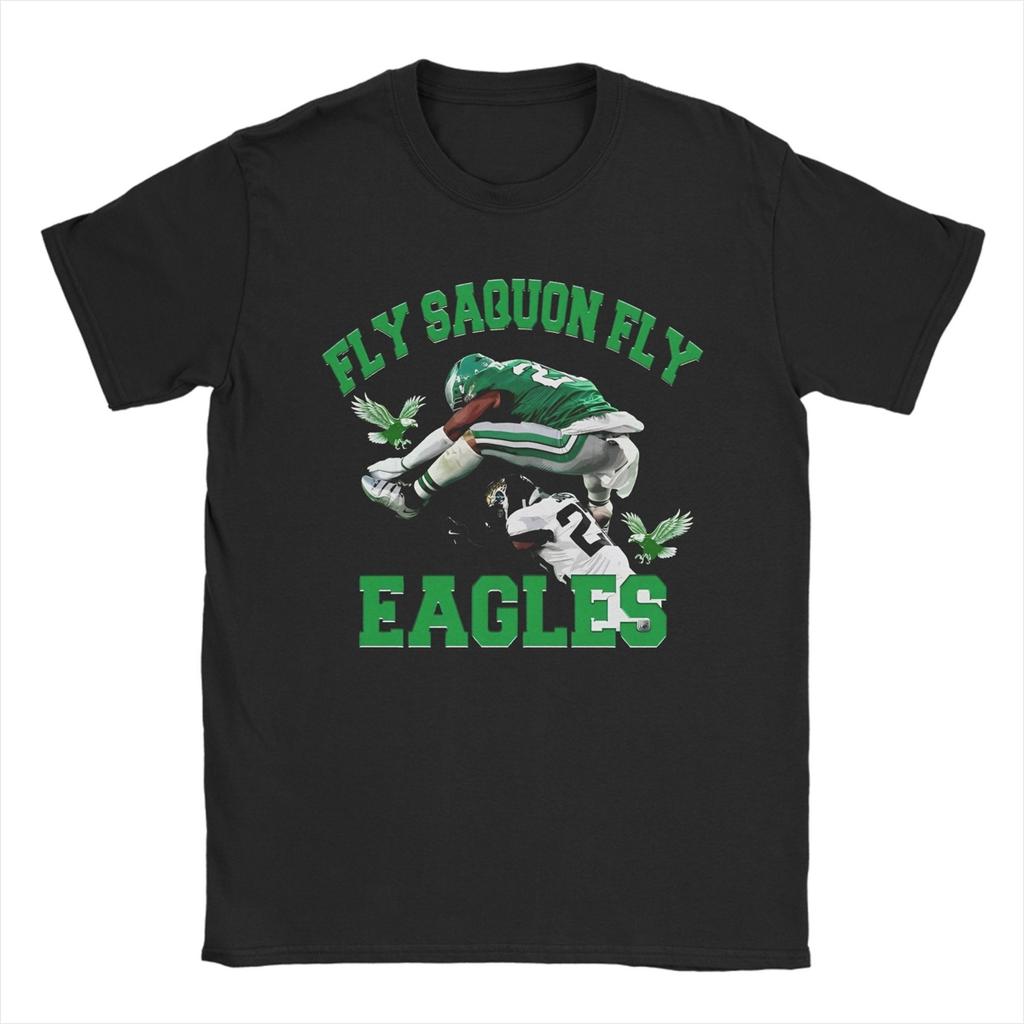 Saquon Barkley Fly The Reverse Hurdle T Shirt for Men 100% Cotton Funny T-Shirt Rugby Eagle Tees Short Sleeve Clothes Plus Size
