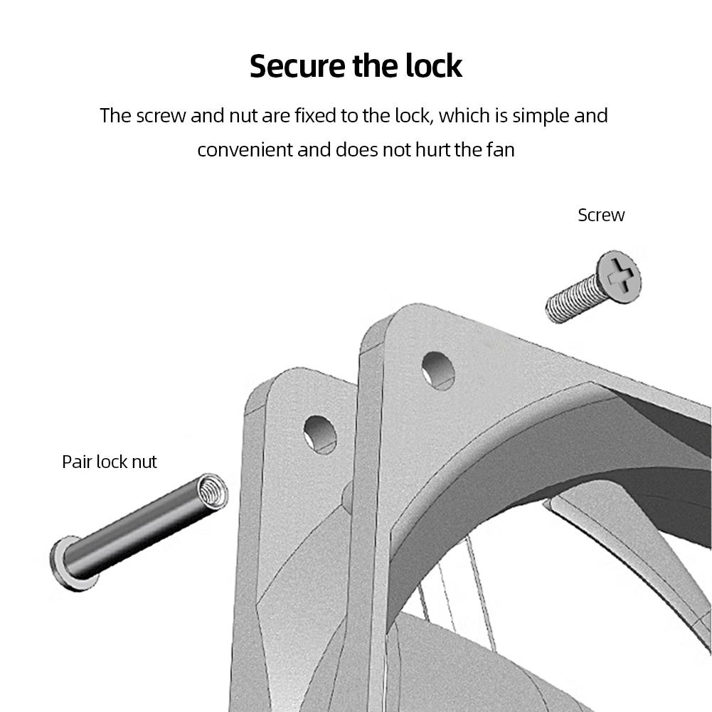 4pcs Cooling Fan Nut Screws Enhanced Stability PC Case Fan Screws Quieter Operation Not Hurt Fan for DIY Modified Cooling Fan