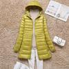 Plus Size White Duck Down Jacket Light-weight Down Jacket Women Inner Cloth Coat Ladies Long Winter Hat Hooded Femal