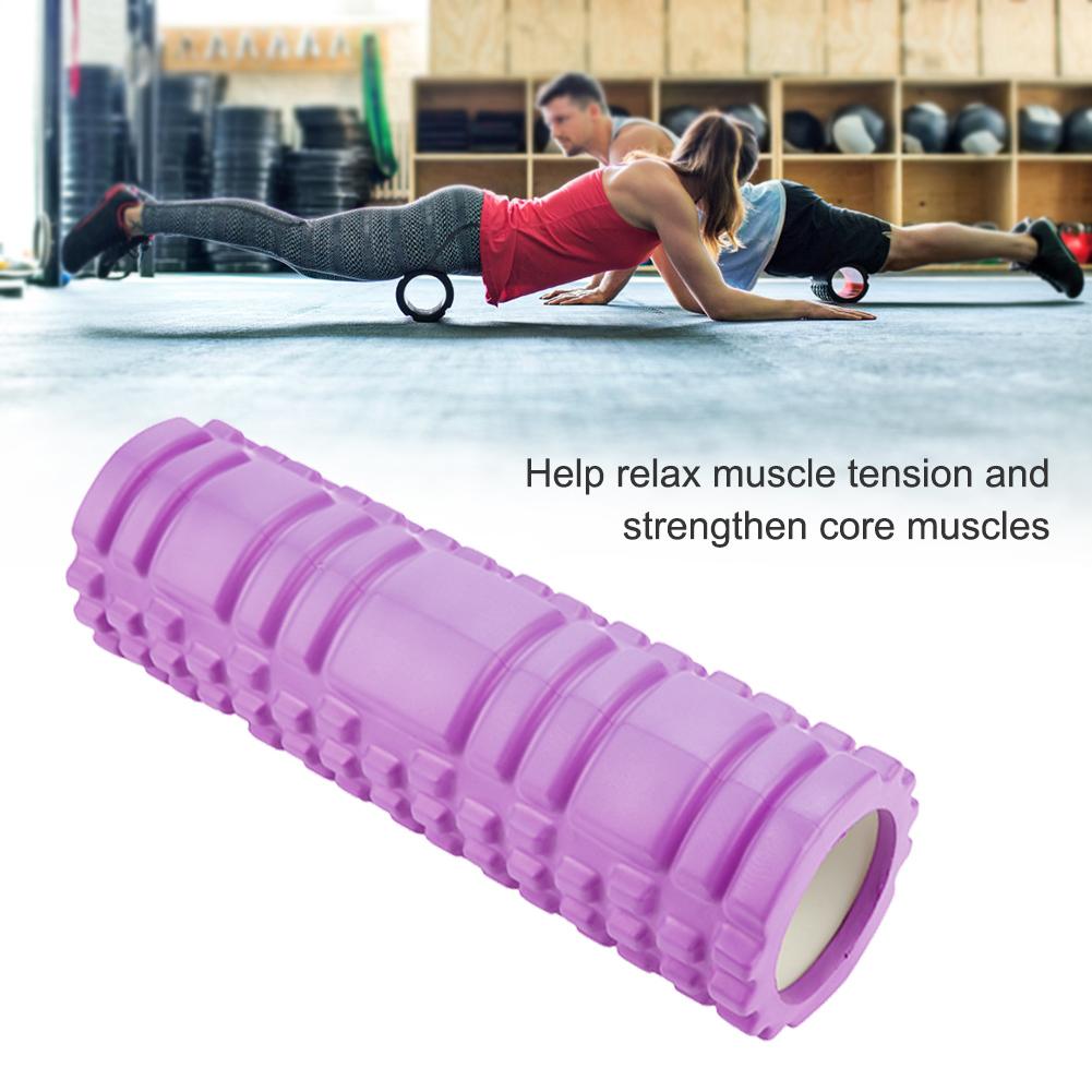 Мини-полый ролик для йоги, упражнения для фитнеса, физиотренировки, массажная колонка для йоги (фиолетовый)