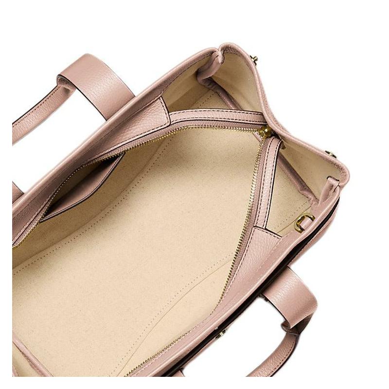 Michael Kors Металлический кулон бренда ROMEE, однолямочная сумка через плечо из коровьей кожи и искусственной кожи, маленький размер, женская, нежно-розовый