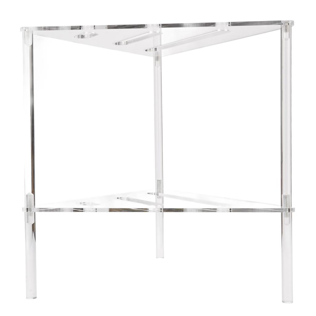 Acrylic Corner Shower Caddy 2 Tier Floor Standing Hollowed Corner Shelf Organizer for Bathroom Bedroom Kitchen