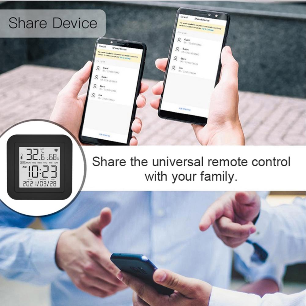 S09 Tuya WiFi 3 In 1 Infrared Remotes Control Temperature Humidity Detection Intelligent Sensor USB Type C Interface