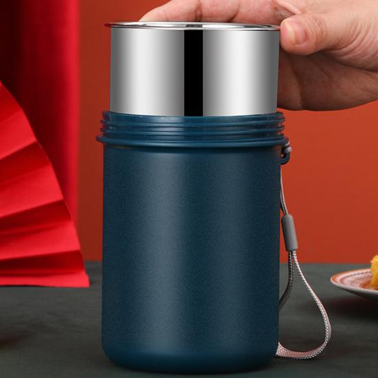 500ML Insulated Soup Cup with Buckle Lid Vacuum Food Jar Leakproof Wide Mouth