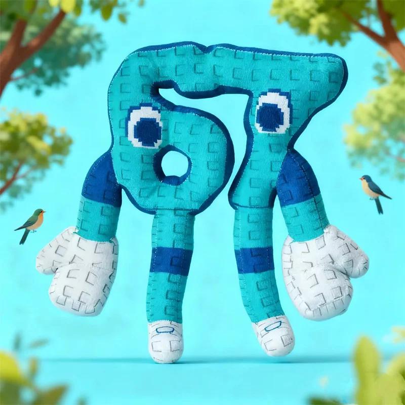 25cm Steal A Brainrot Blue No. 67 Plush Toy Anime Game Peripherals Cute House Stuffed Doll Toy Kids Christmas Birthday Gifts