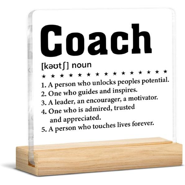 Baseball Coach Gifts for Men Women, Thank You Appreciation Gifts for Baseball Coach Clear Acrylic Desk Decorative Sign Home Office Decor