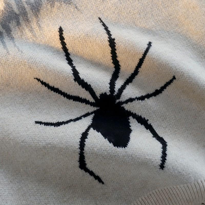 Unisex Streetwear Knit Sweater With Distressed Design Jacquard Loose Fit Fall
