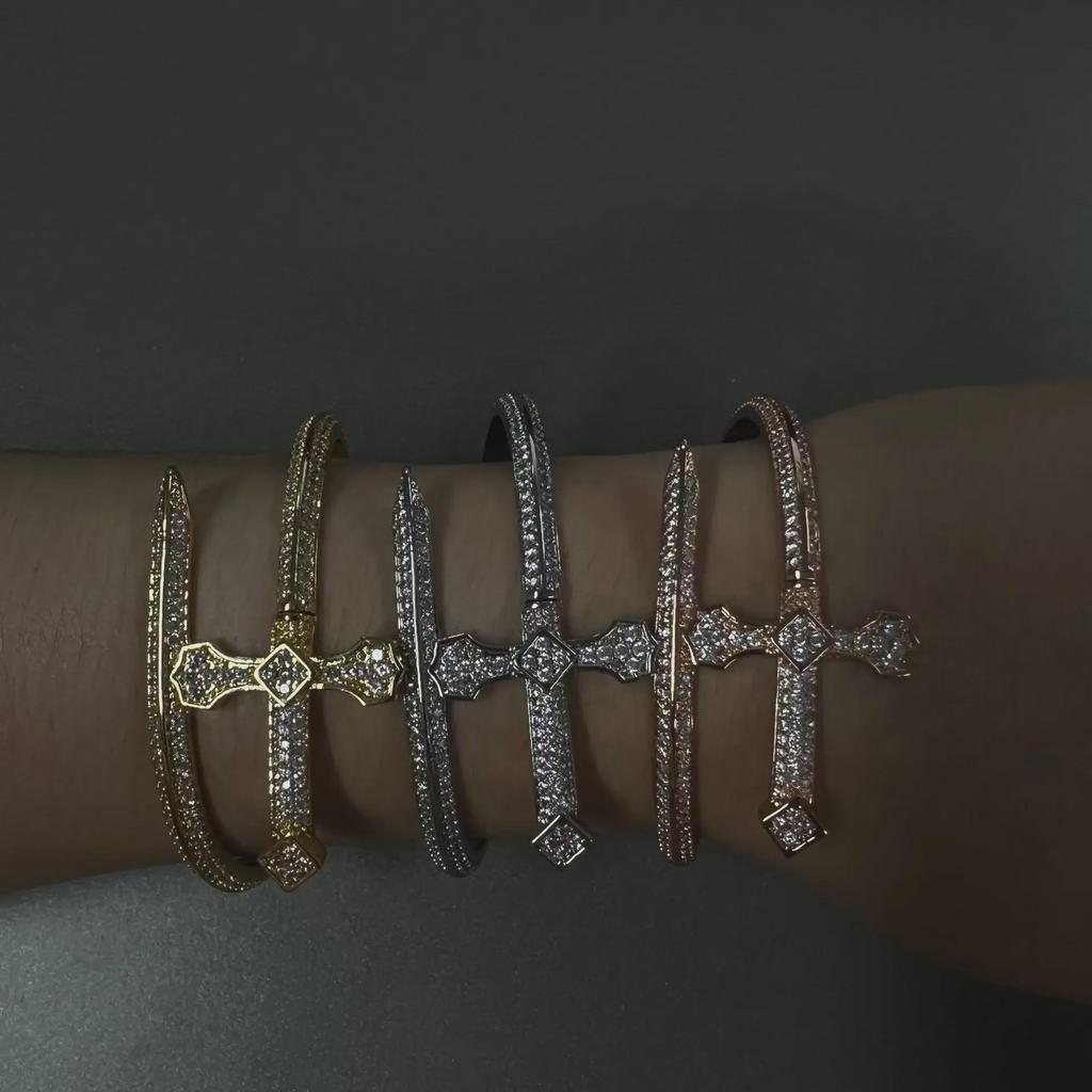 Модный европейский и американский браслет с цирконием «Меч правосудия»