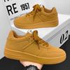 Men's Shoes 2025 New Summer Breathable Thick-soled Versatile Wheat-colored Casual Shoes Men's Retro Height-increasing Sports Board Shoes