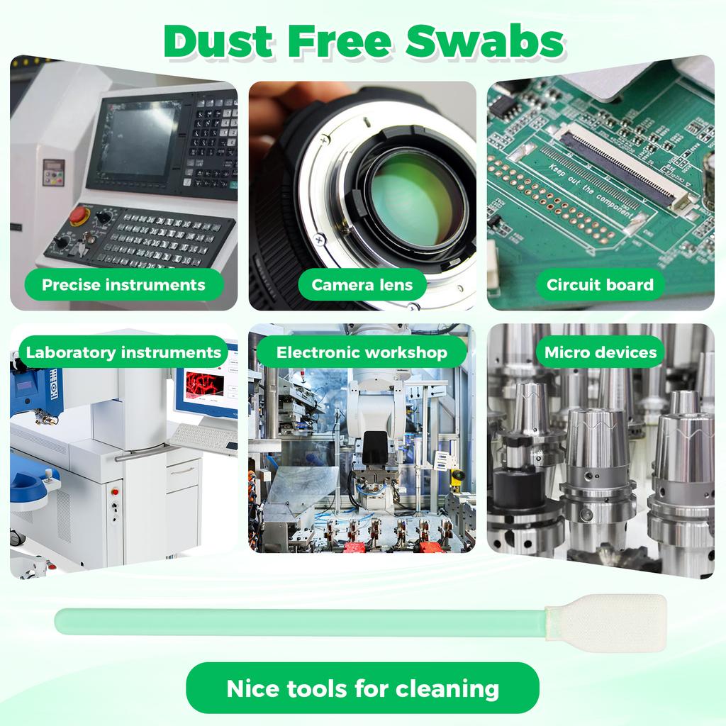 200 шт. Чистящие тампоны из пеноматериала, Палочки, Безворсовые чистящие тампоны с губчатым наконечником для линз камеры, Тампон для протирки лабораторного оборудования