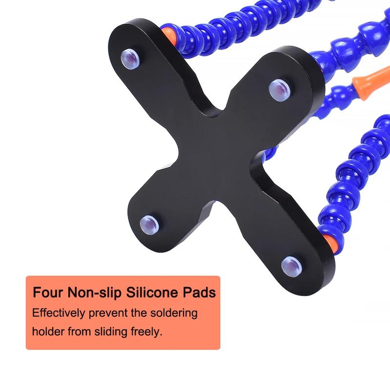 NEWACALOX Soldering Third Hand 4pc Flexible Arm Welding Helping Stand Electronic Repair PCB Circuit Board Holder Model Aircraft