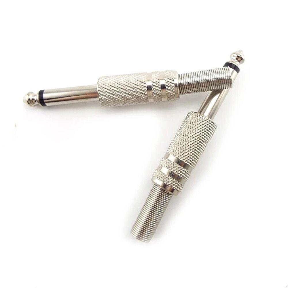 Jack Microphone 6.35mm Audio Plug 1/4" Mono Jack Adapter Soldering Audio Connector 6.35mm Male Jack