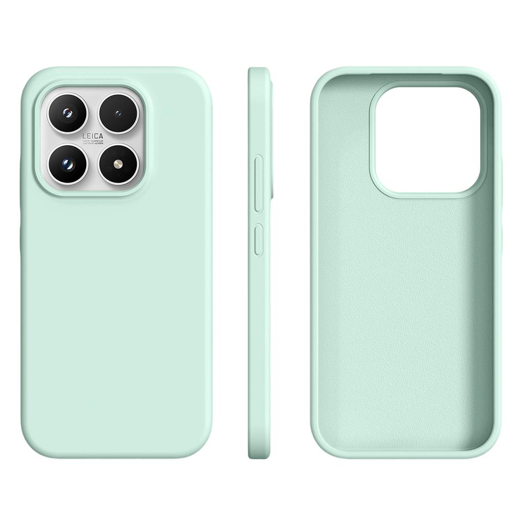 For Xiaomi 17 Case Ultra Thin Liquid Silicone + PC Phone Cover with Camera Touch Control Button