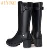 Female Winter Boots New Genuine Leather Female  Boots Big Size Wool Booties Woman Non-slip
