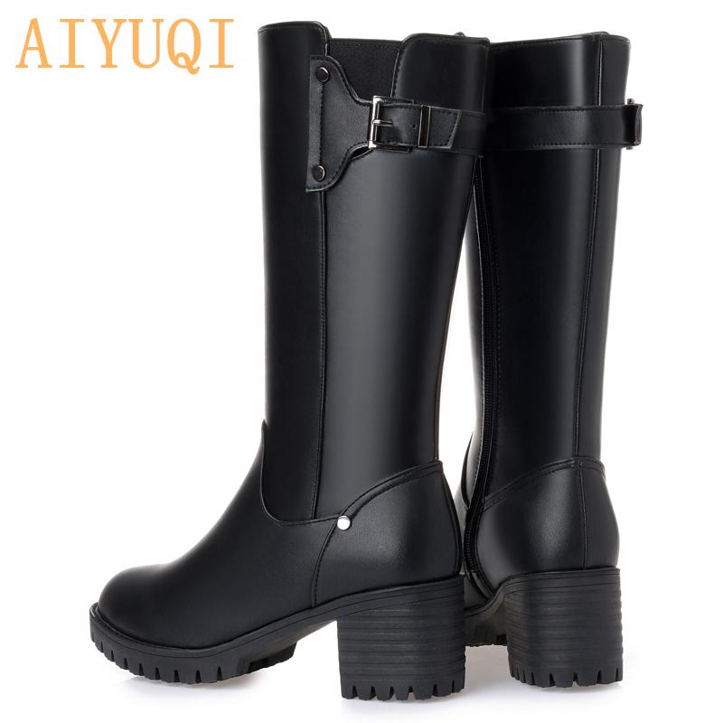 Female Winter Boots New Genuine Leather Female Boots Big Size Wool Booties Woman Non-slip