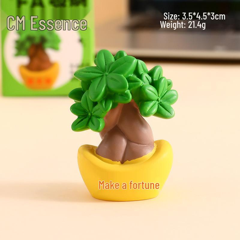 Creative Cartoon Girl Fortune Plant Ornament for Healing and Decoration