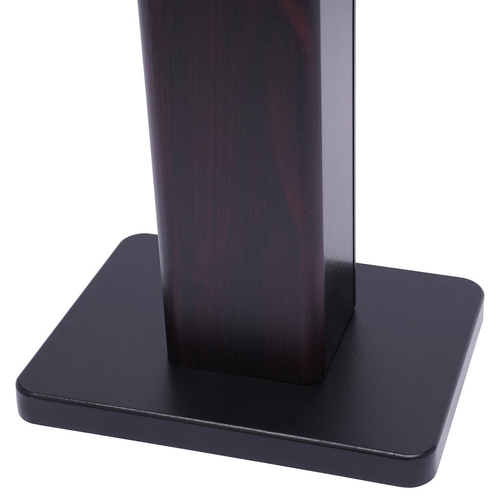 2Pcs 28" Bookshelf Speaker Stands, 15kg Heavy Duty MDF Base, Hollow Sand-Fillable Columns with Cable Clips, Black Walnut
