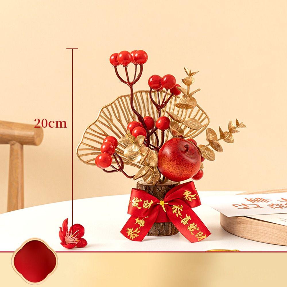 Best Wishes Spring Festival Pots Red Berry Branch Wedding Pots Chinese Tabletop Pots Home Decor