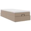 Ottoman Bed with Mattress Cappuccino Brown 90 x 190 cm Faux Leather