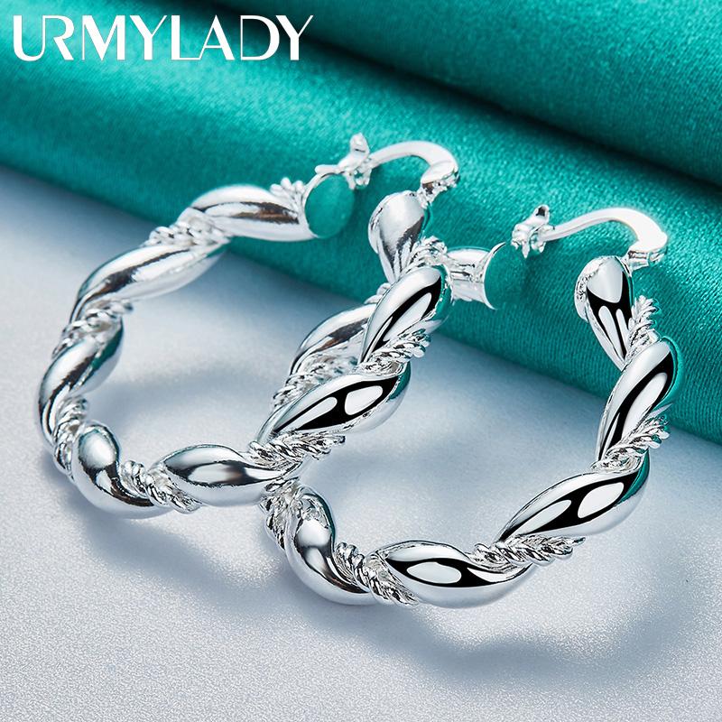 Серьги-петли из стерлингового серебра 925 пробы для женщин, модные очаровательные ювелирные изделия