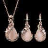 Necklace Earrings Women's Elegant Drops Rhinestone Pendant Hook Earrings Jewelry 1set/3pcs