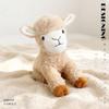 White Alpaca Plush Toy, Mountain Goat Stuffed Animal, Soft & Cuddly Companion Doll for Kids, Birthday Gift, 12 Inches