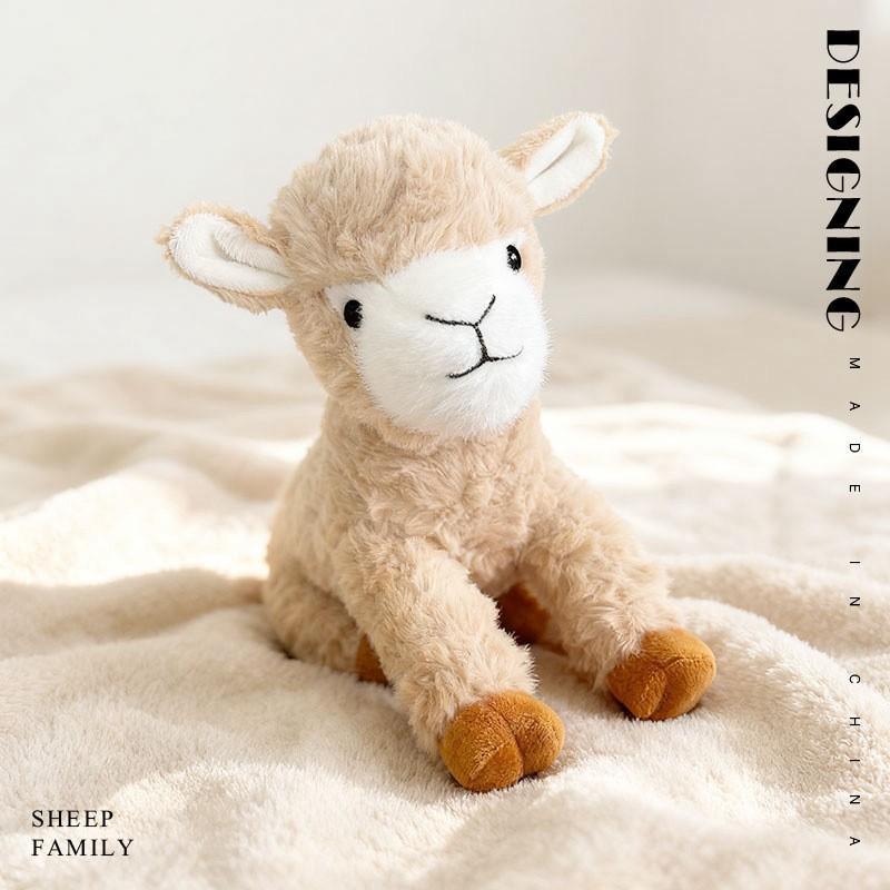 White Alpaca Plush Toy, Mountain Goat Stuffed Animal, Soft & Cuddly Companion Doll for Kids, Birthday Gift, 12 Inches