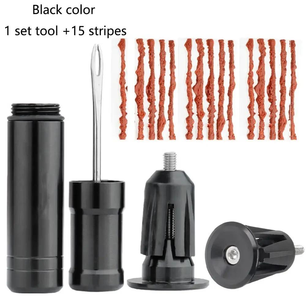 Ремонтный комплект для бескамерных шин с инструментом для вставки резиновых жгутов для MTB и шоссейных велосипедов, идеально подходит для быстрого ремонта на ходу.