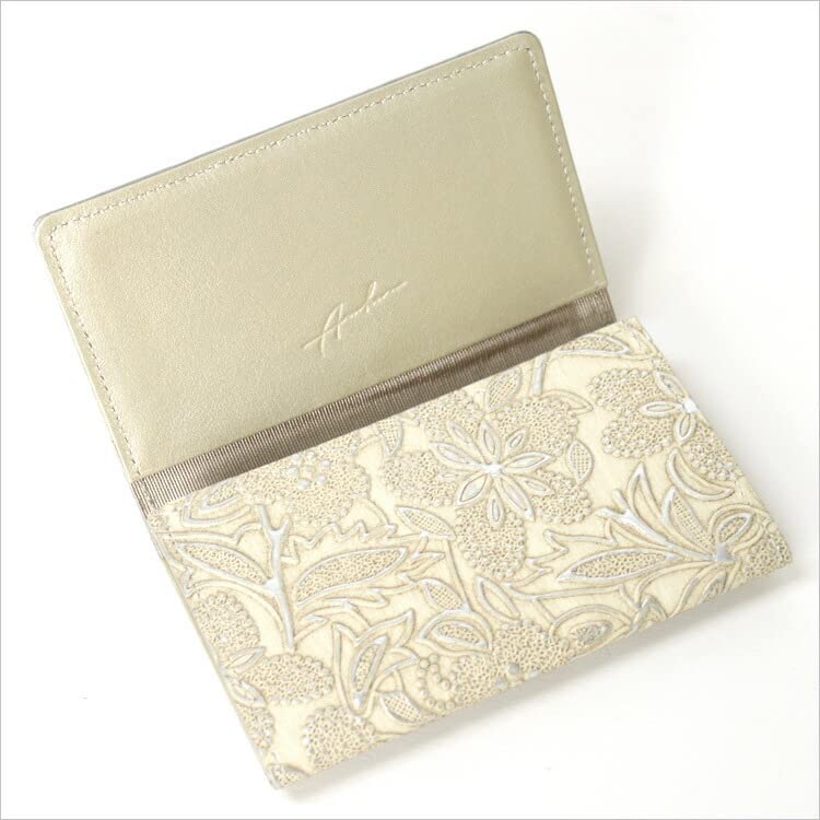 Сделано в Японии Arukan натуральная кожа итальянская коровья кожа тиснение визитница чехол для карт цветочный узор Claire лаванда [F-LIFE] 3455-323#73