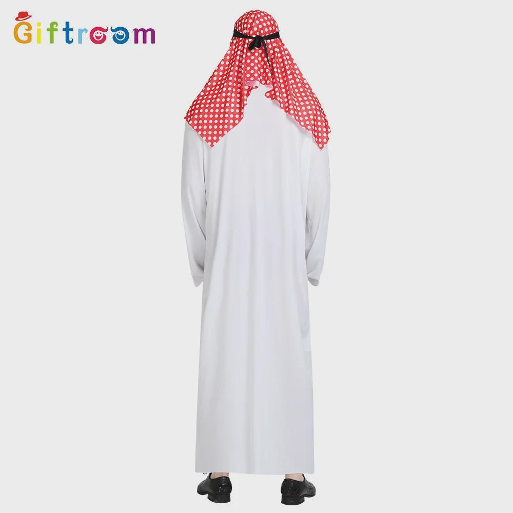 Костюм принца Дубая на Ближнем Востоке с красным платком для взрослых