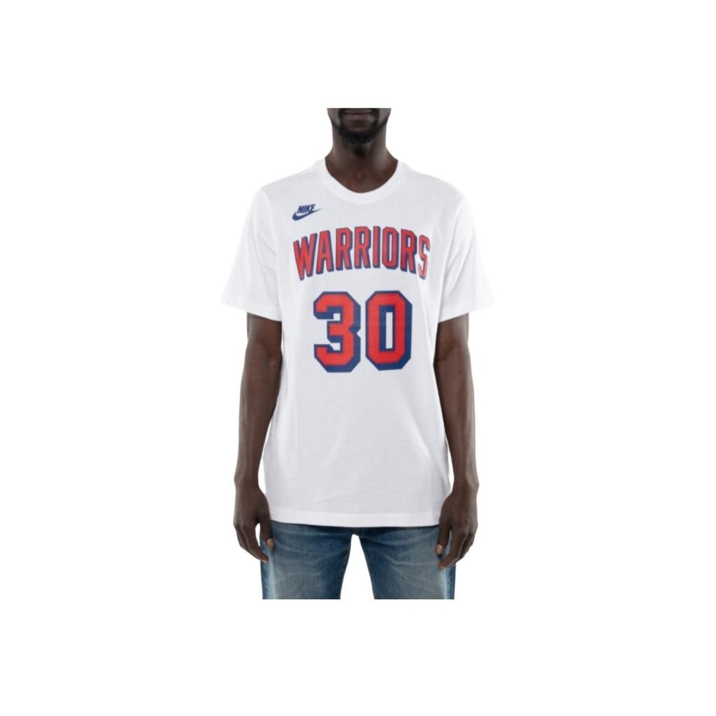Nike X Коллаборация НБА Голден Стэйт Уорриорз Стивен Карри Базовая Толстовка с Круглым Вырезом Hardwood Classics Хлопковая Футболка с Коротким Рукавом HJ2753-103